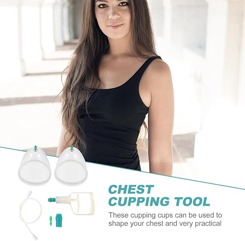 Miniatura 5 de Ciieeo Juego de bomba de mano con taza de ventosas al vacío, ventosas al vacío para mamas, levantamiento de glúteos, masaje corporal, juego de