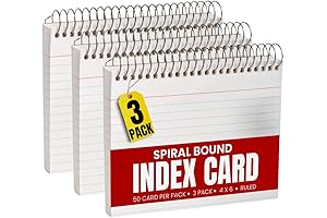 1InTheOffice Ruled Spiral Index Cards 4x6