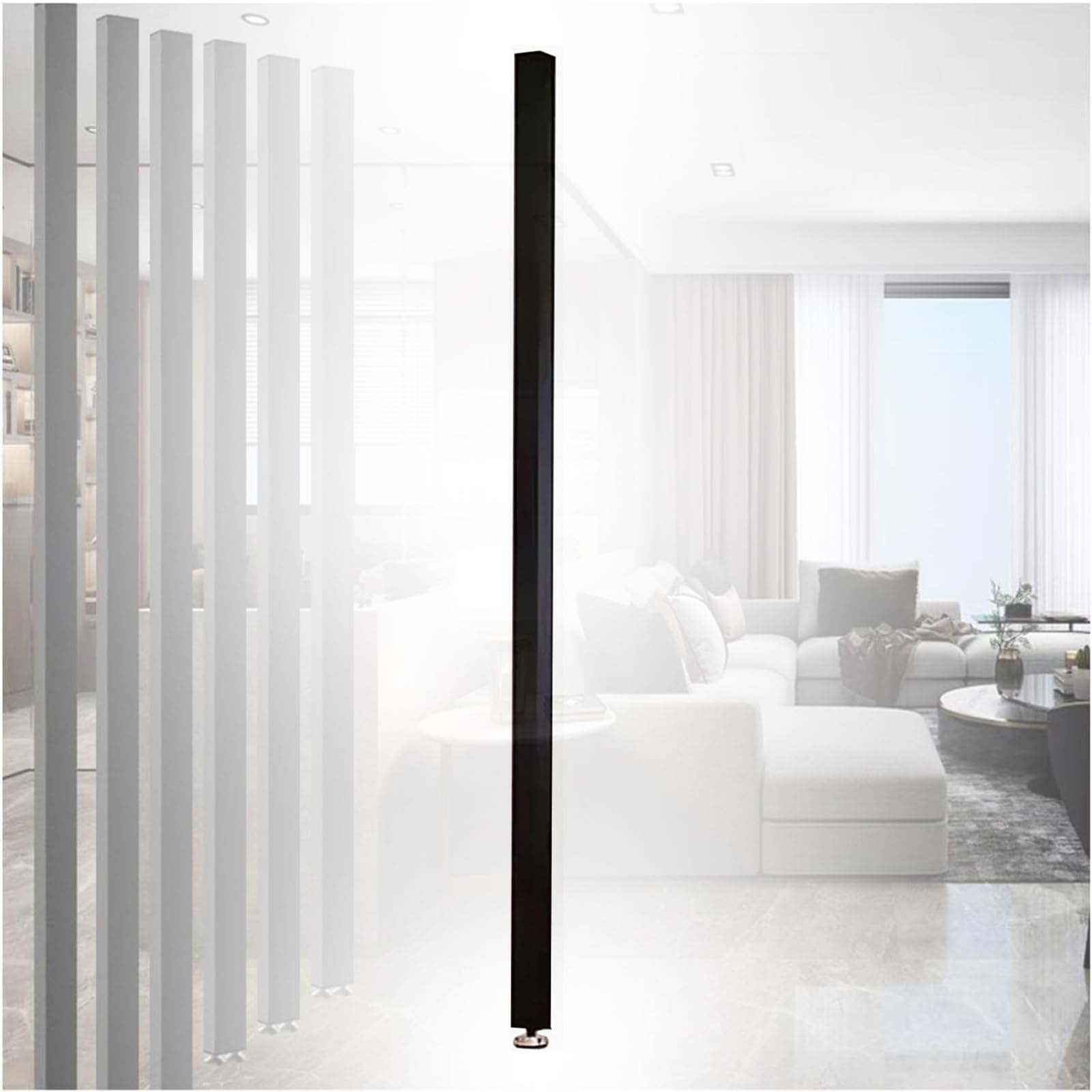 DLLDQBD Aluminum Room Divider - Modern Floor to Ceiling Partition Posts with Adjustable Foot | Metal Slat Privacy Screens for Studio, Hallway, and Stairway Use(Size:180cm/70.8in/5.90ft,Color:6 Root)