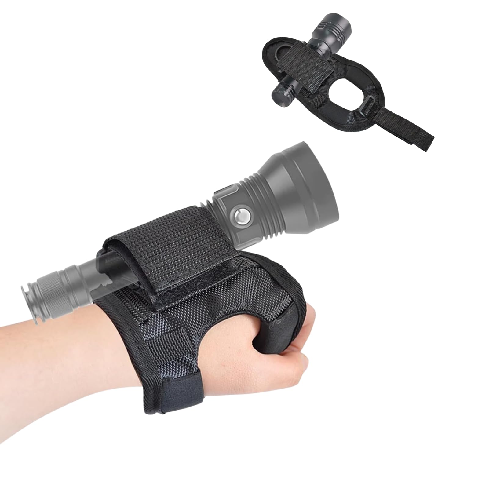 Hominas Taucher Taschenlampe Handschuhe Hände Frei Handgelenk Taschenlampen Holster Verstellbar Tauchlampen Armhalterung Verdicktes Nylon für Tauchen Schnorcheln Schwimmen Sport & Freizeit
