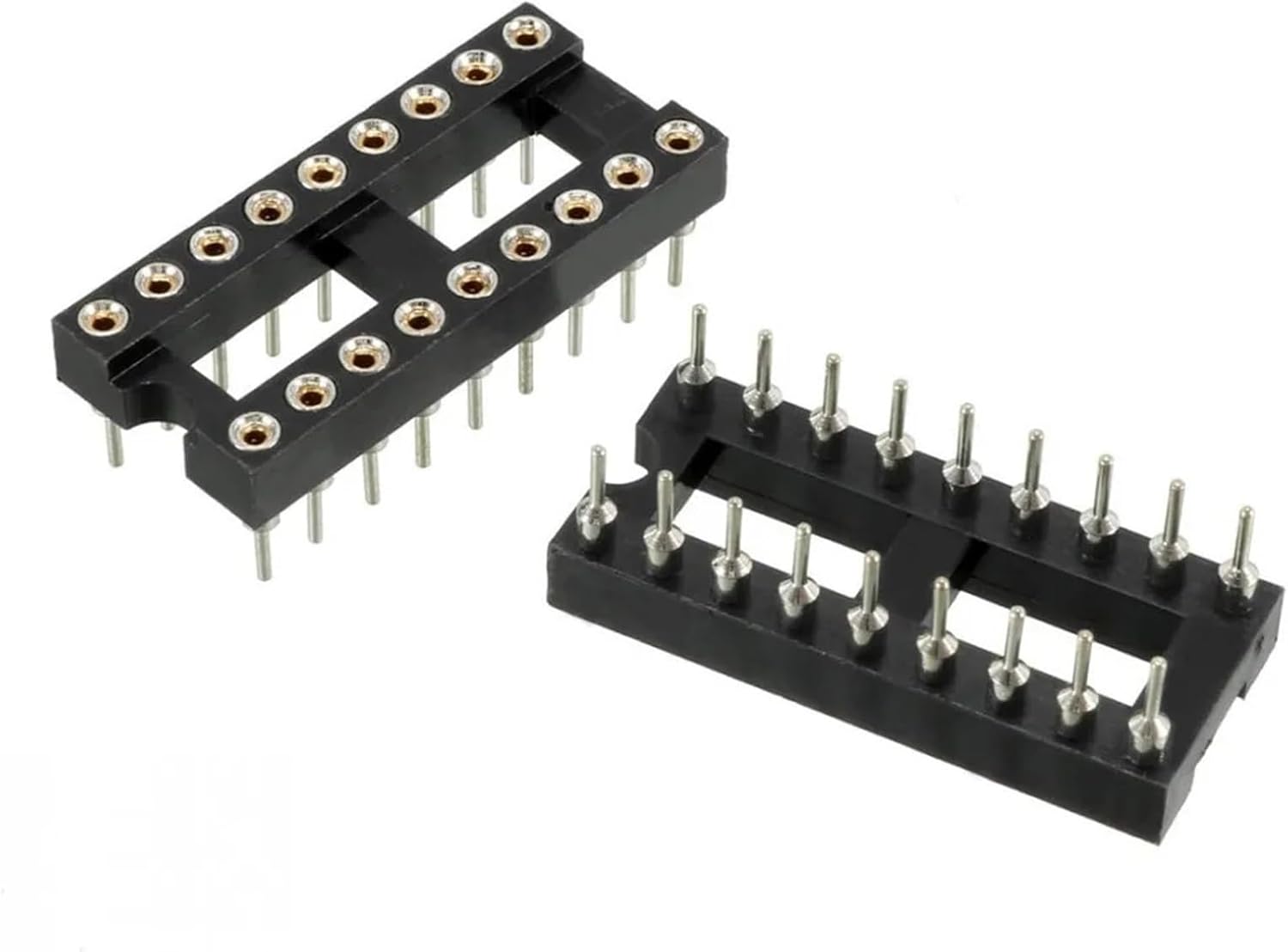 100PCS Round Hole IC Socket Connector DIP 6 8 14 16 18 20 24 28 40 pin IC Socket Adaptor DIP6 DIP8 DIP14 DIP16 DIP18 DIP20 DIP28