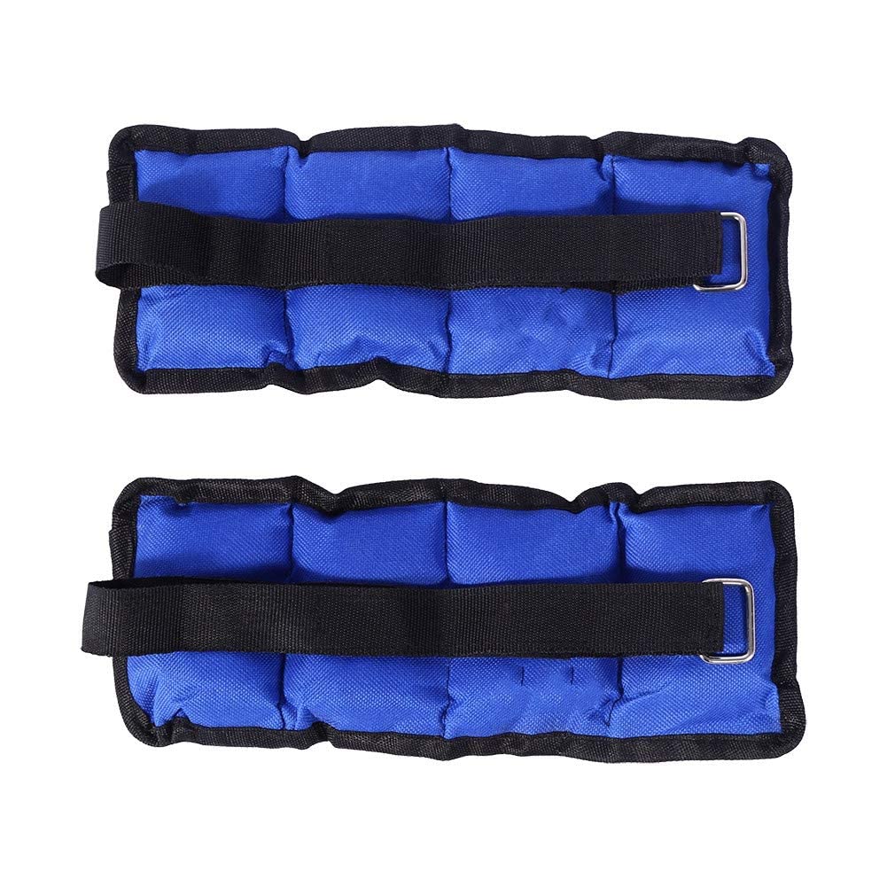 Peso Caviglia, 1 Paio Pesi Regolabili da 2 kg/3Kg/5Kg, Peso Polso Durevole per Fitness, Esercizio Fisico, Passeggiate, Jogging, Ginnastica, Aerobica, Palestra, Blu (3Kg)