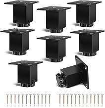 Niviy 8 Pezzi Piedini Per Mobili 60MM Nero Piedini Regolabili in Alluminio,Resistenti e Stabili DIY Sostituire Gambe Tavolo,Per mobili Armadi Comodini per Divani Gambe di Metallo Include 24 Viti