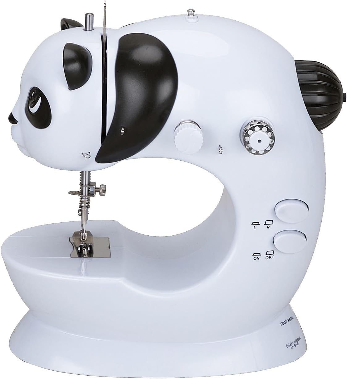 228 Mini Electronic Sewing Machine for Beginners Dual Speed Portable Sewing Machines with Built-in LED Light and Foot Pedal Cute Panda Sewing Machine for Clothes DIY Home Travel