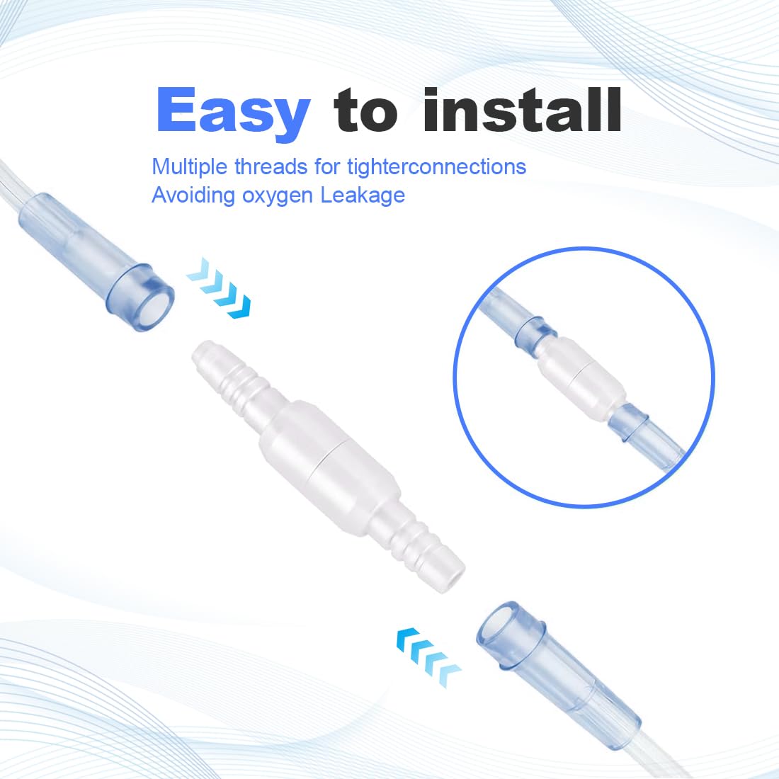 YUZNA Pack of 5 Swivel Oxygen Pipe Connectors, O2 Pipe Connectors, Prevent Torsion of Oxygen Tube - Image 4