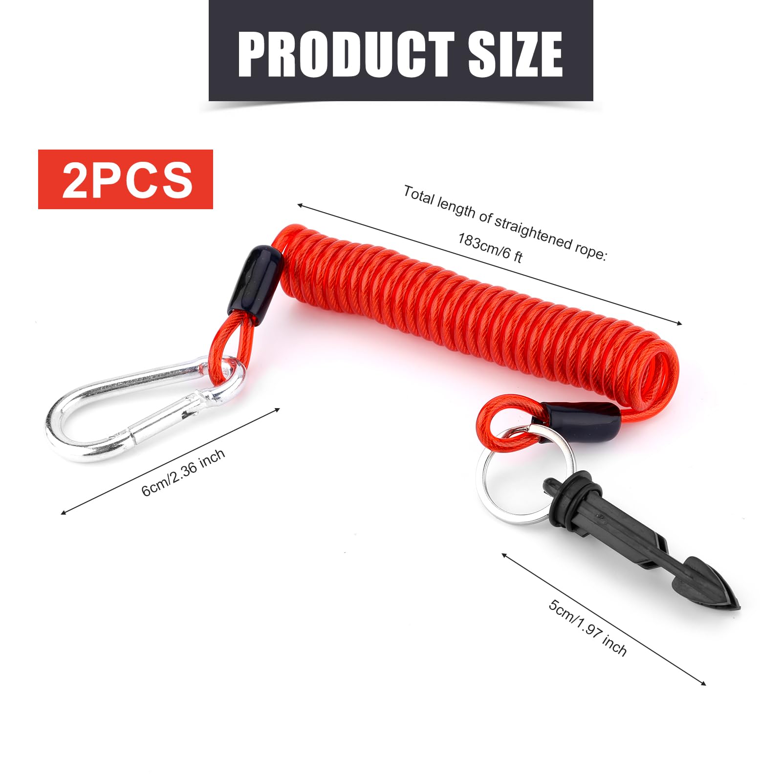 Câble De Séparation De Remorque De 1,8 M, Câble De Sécurité De Frein D' Urgence Robuste Avec Broche Et Mousqueton, Fil Spiralé Haute élasticité Pour Camping-car, Remorquage Et Interrupteur D'arrêt