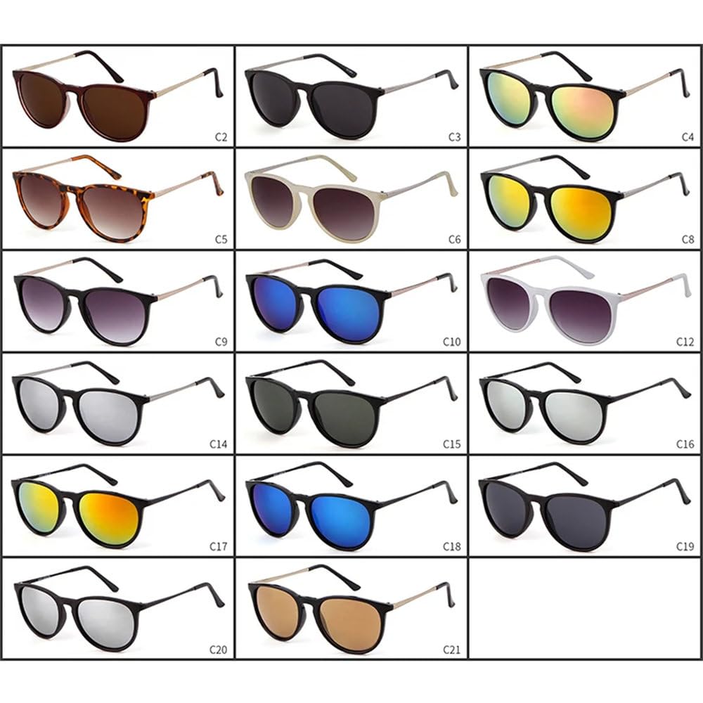Occhiali da sole rotondi Uomo Donna Occhiali da sole vintage con montatura tartarugata Sunnies Occhiali da sole