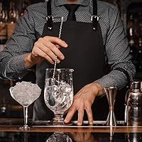 Vista 9 de Briout Cuchara de bar agitadores de cóctel para bebida, acero inoxidable de 12 pulgadas de mango largo, color negro, 2 piezas