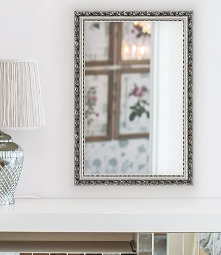 Miniatura 2 de HAA Espejos rectangulares enmarcados de baño para pared, espejo de pared para colgar vertical u horizontalmente para sala de estar, dormitorio (32 x