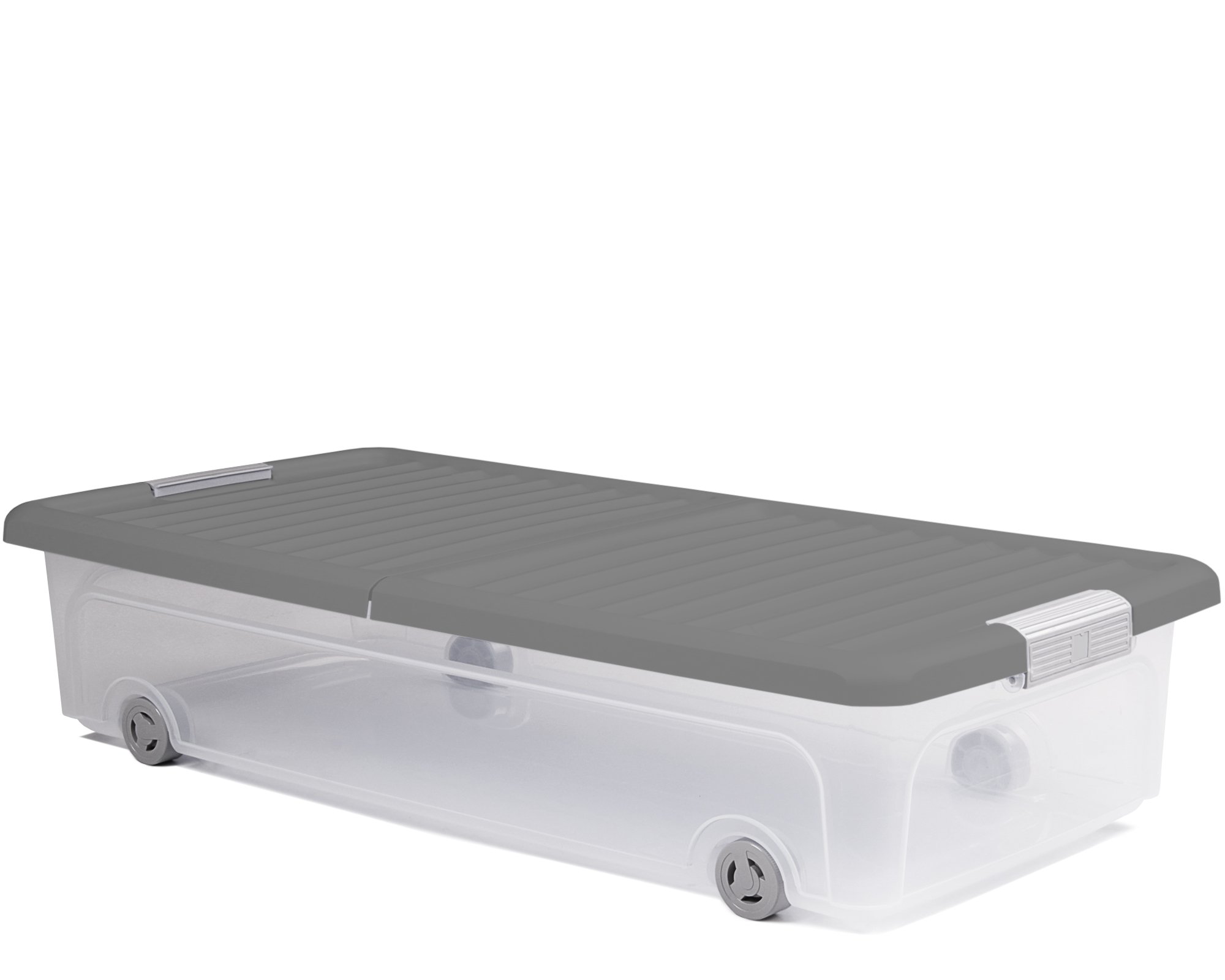 Ondis24 Unterbettbox Kleiderbox Schuhkiste Schuhbox Rollerbox Aufbewahrungsbox 35 W (5 Stück, Grau)