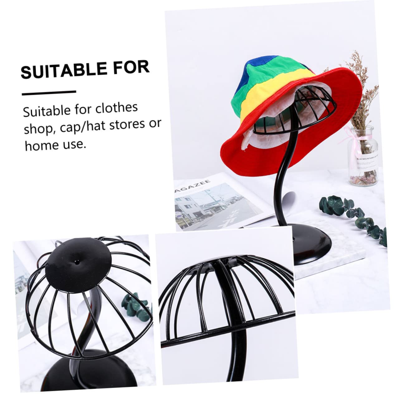 BESPORTBLE 1pc Creative Hat Storage Rack Black Display Holder for Hats Unique Design for Mall Display