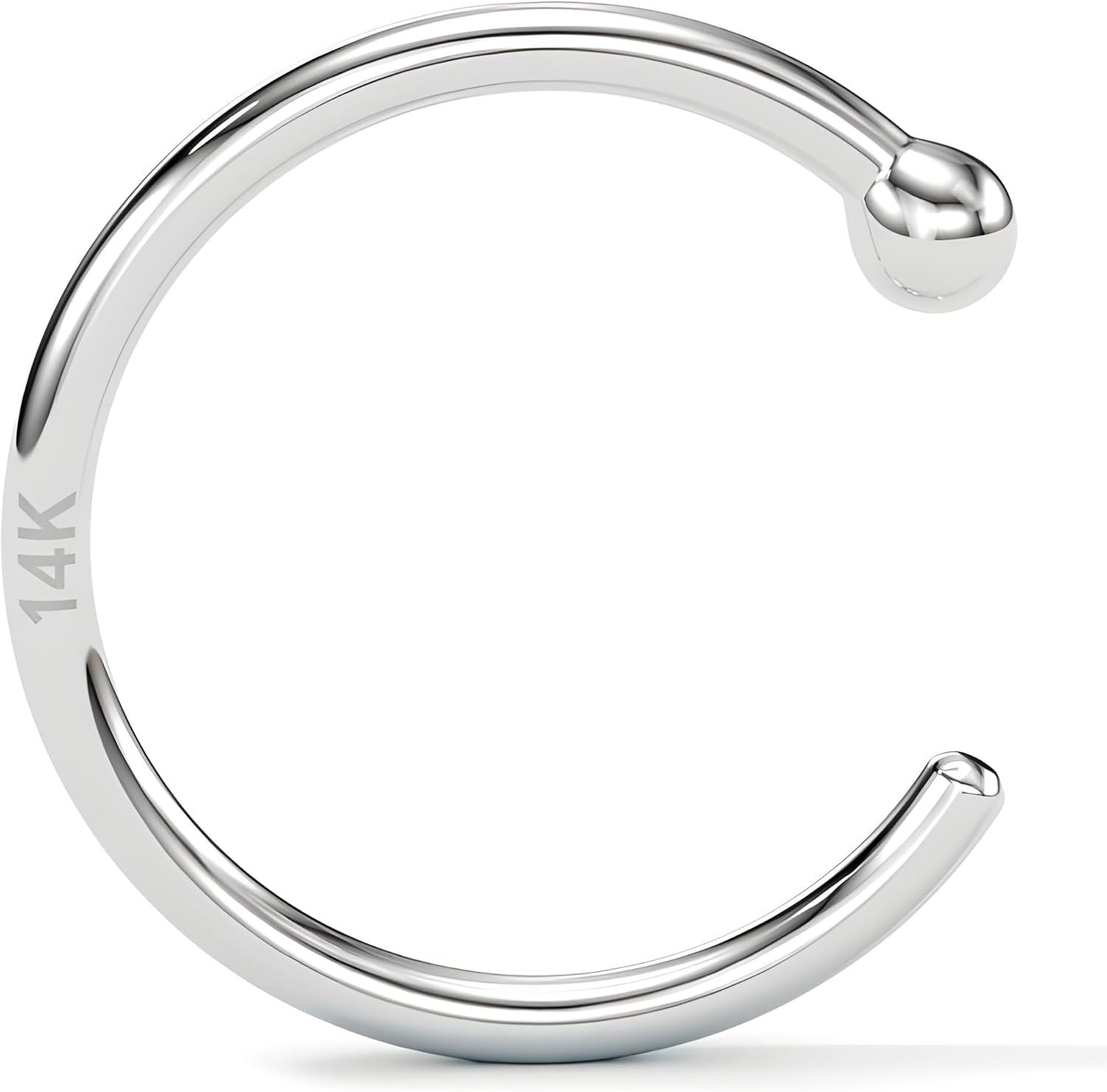 14k Solid Gold Nose Hoop Ring, Real Gold Hypoallergenic Nose Piercing Jewelry - Handmade in USA by Master Jeweler, 20 Gauge 5/16"