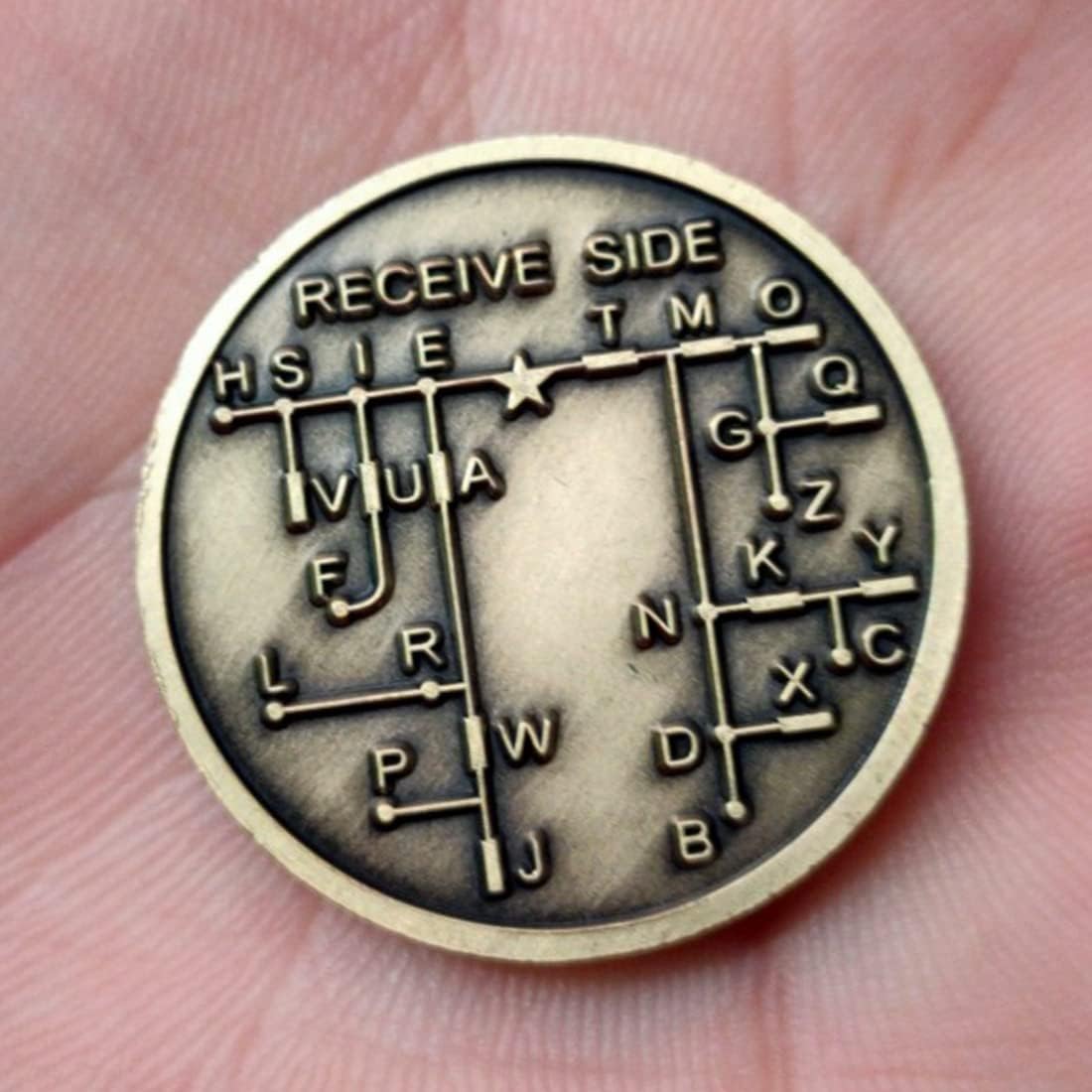 CW Morse Code Commemorative Coins CW Training Coin Morse Code Training Coin for Novice Radio Enthusiasts, Bronze, 500306396