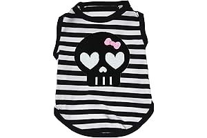 Petitebella Black Skull Face Gothic Puppy Dog Shirt