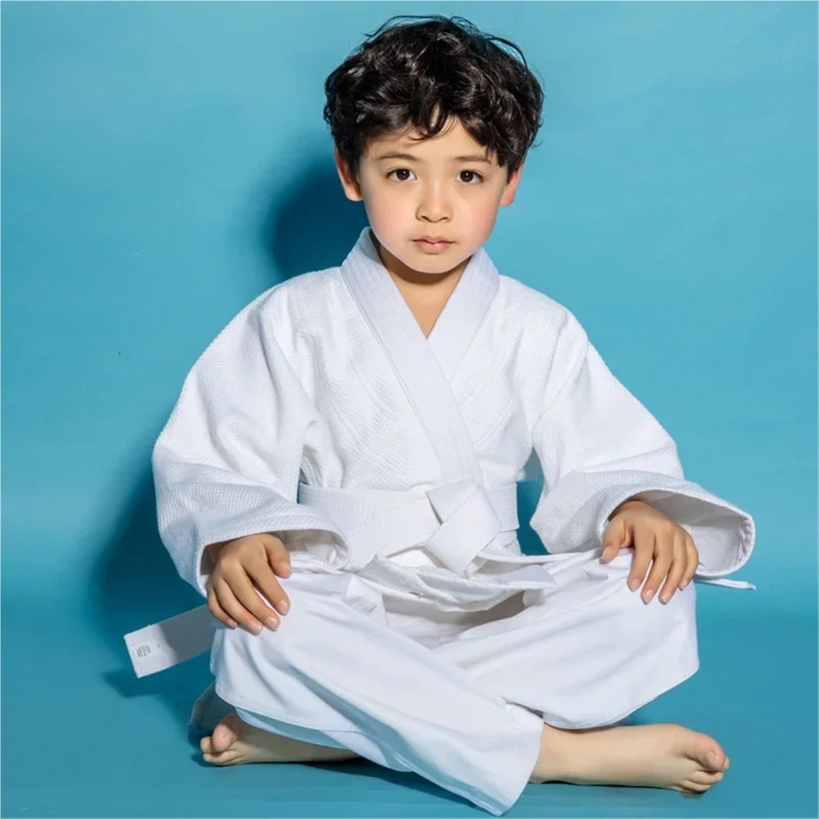 Trajes Judo Ropa de Judo, Ropa de Judo de algodón estándar Gruesa for Hombres y Mujeres, Ropa de competición Azul y Blanca for Adultos Principiantes(White,170cm)
