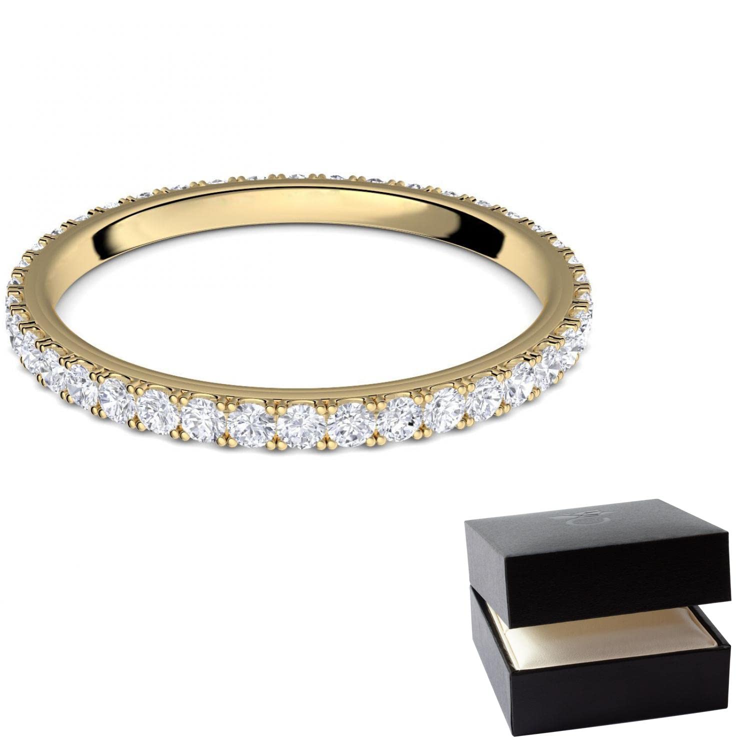 Ring Gold Verlobungsringe von AMOONIC mit Zirkonia, Silber 925 vergoldet | Memoryring Vorsteckring Zirkonia Damenring Heiratsantrag Memory Memoire wie FF589VGGGZIFA
