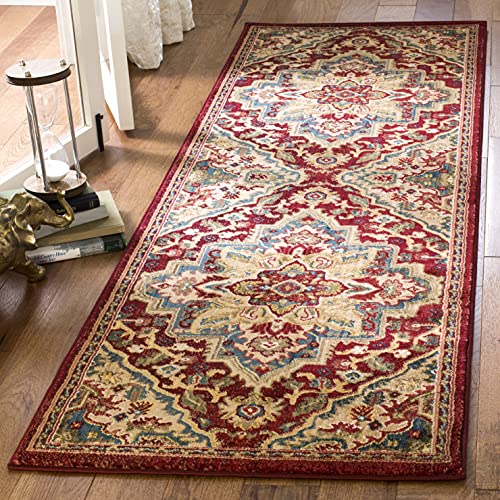 Tapete corredor SAFAVIEH 76x305 cm rojo y beige