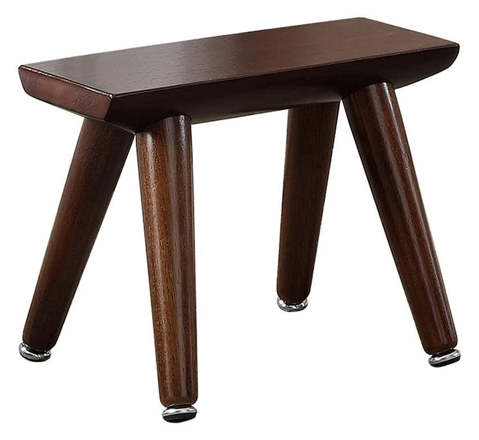 Tabouret en bois massif noyer foncé pour salon et entrée