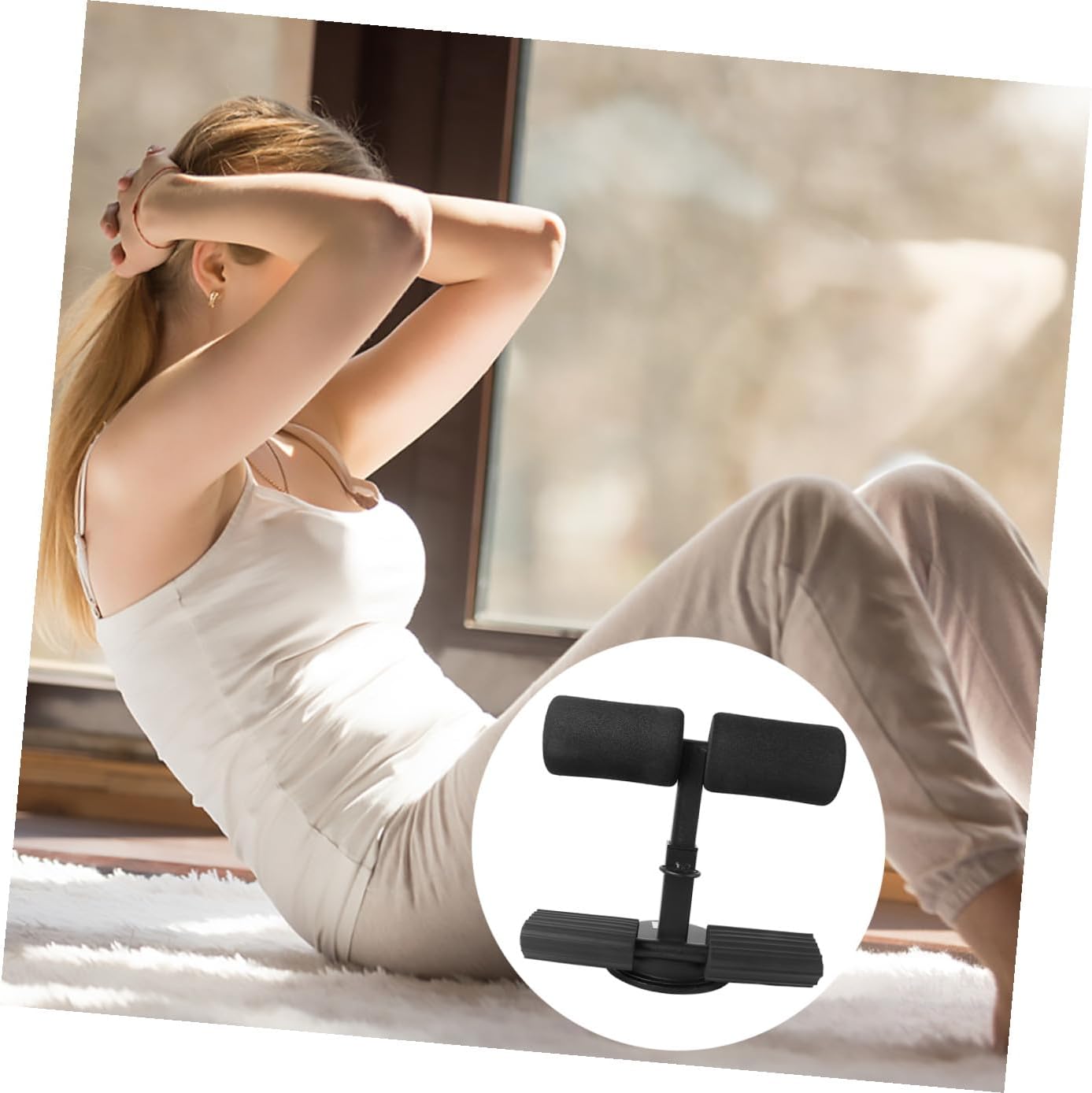 Sit-Up Aid Adjustable Spring Exerciser for Home Fitness Suction Cup Muscle Training Tool Portable Abdominal Workout Equipment for Core Strengthening Random Color