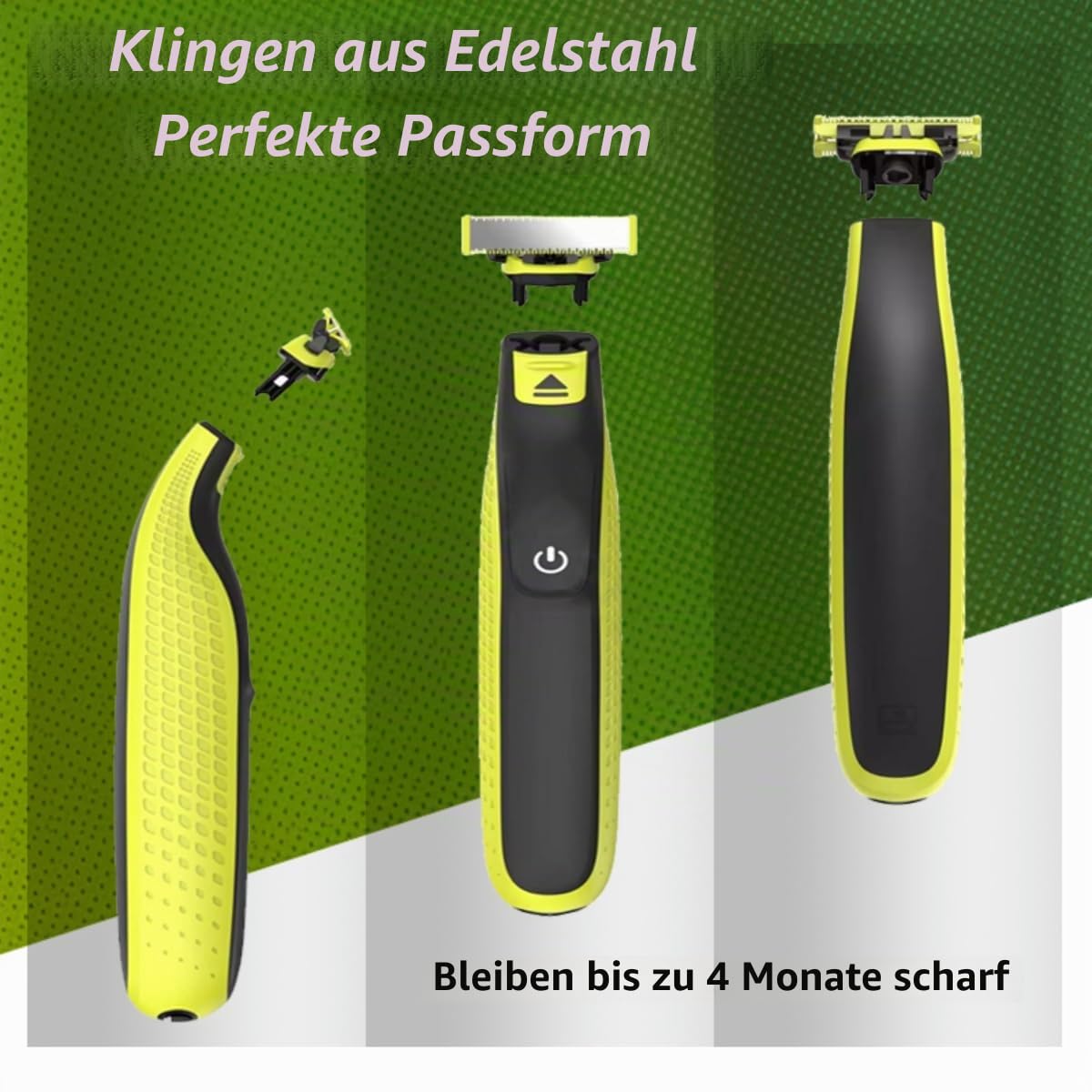 Ersatzklingen für One Blade, 2/3/4/6er Packung, für Philips One Blade Elektrorasierer/Barttrimmer (3)