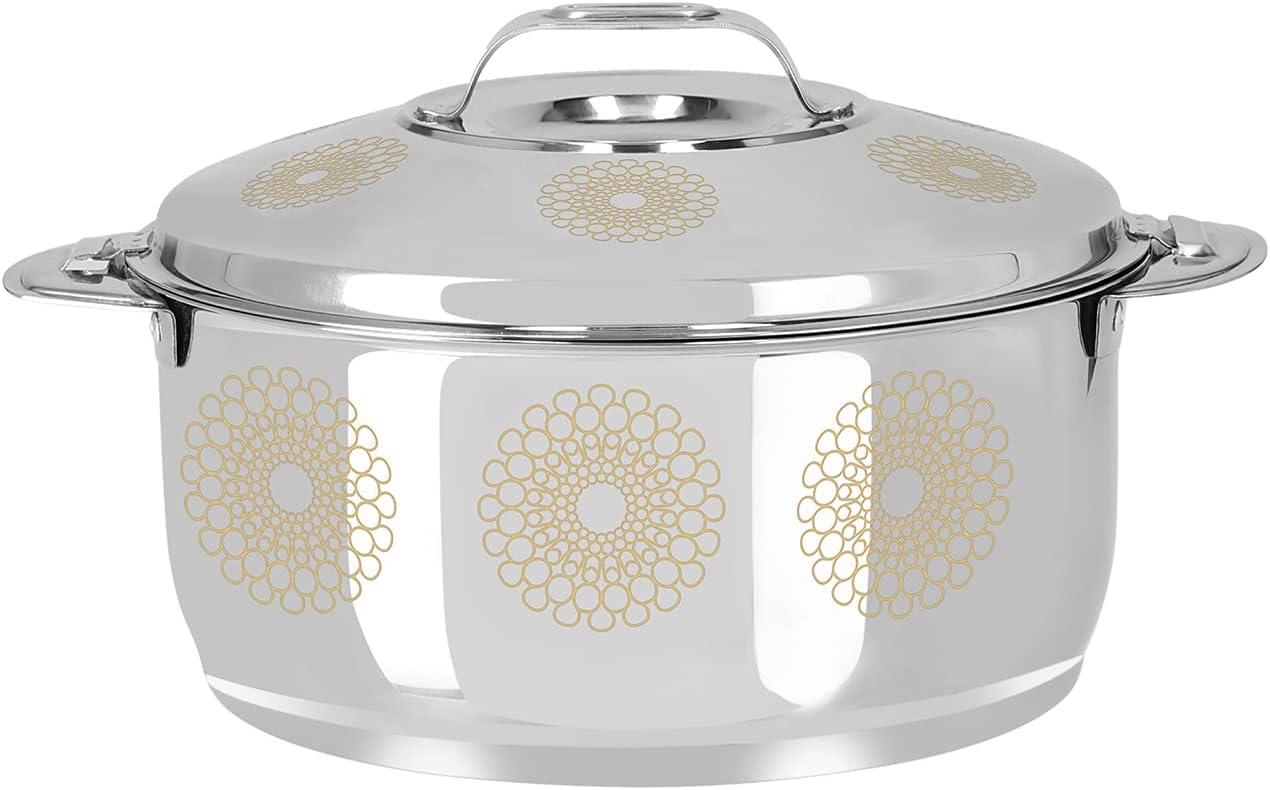 Royalford 4L Hot Pot Insulated Food Warmer Stainless Steel Casserole
