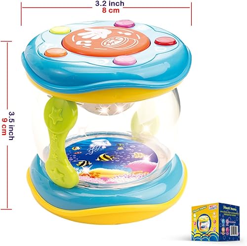 Miniatura 5 de Primer tambor. Funciona con pilas funciones de música para aprendizaje y diversión para su bebé y de bebé. Portable Pequeño Tamaño.