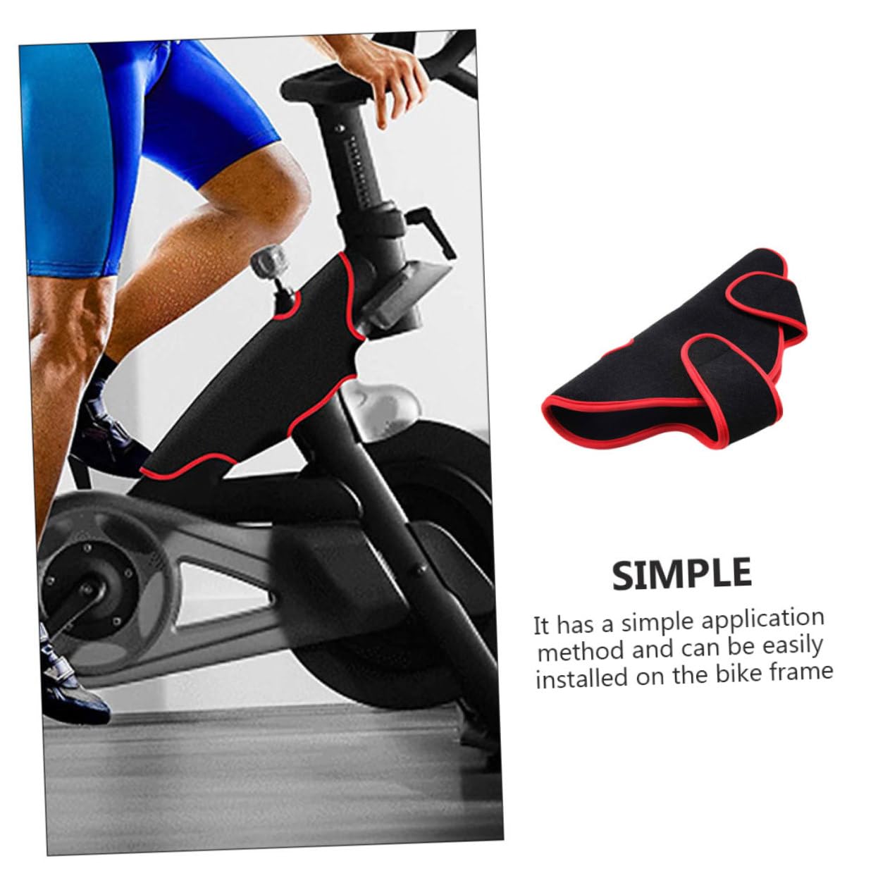 KOMBIUDA Bike Front Frame Protective Cover Durable Exercise Bike Accessory Sweat Guard for Bicycles Stylish Easy to Wrap for and Indoor Cycling