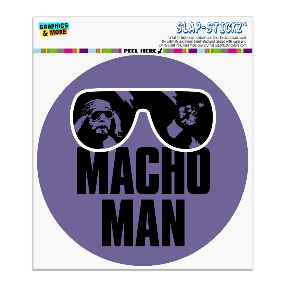 Graphics and More WWE Macho Man Classic Logo Automotive Car Window Locker Circle Bumper Sticker