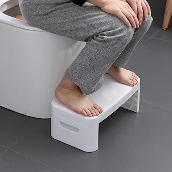Coldcool Folding Toilet Stool Potty Step Stool with Fragrance Position Bathroom Foldable Poo Stool Bathroom Accessories for All Ages Sitting Posture Footstool White