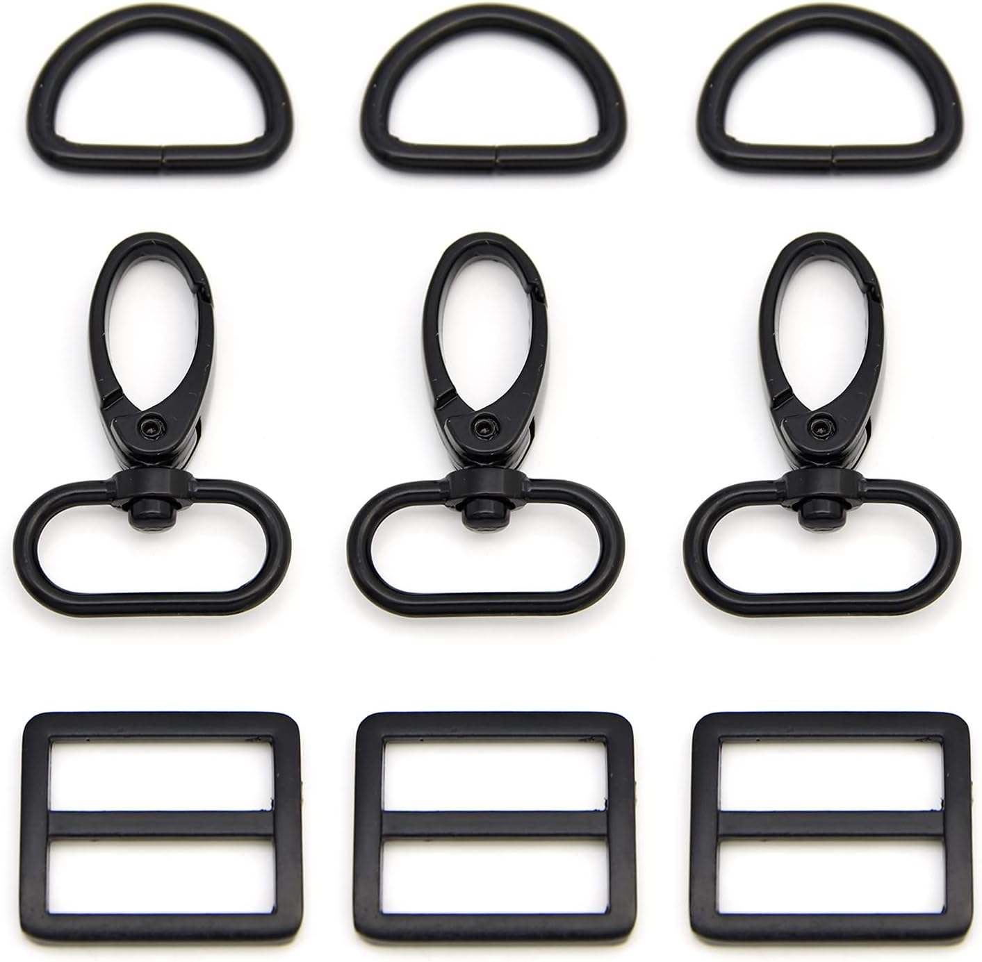 15Pcs Metal Swivel Snaps Hooks with D Rings and Tri-Glides Slide Buckles for Key Lanyard Purse Bag Straps Dog Collars DIY Sewing Hardware Craft (1-1/2 inch, Bronze)