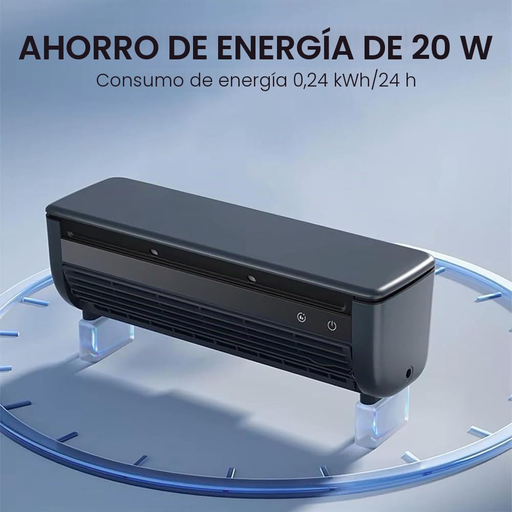 Aire acondicionado portátil inalámbrico con batería de 6000 mAh y carga inalámbrica, sin instalación, refrigeración silenciosa para RV, dormitorio, oficina, campamento (color: blanco)
