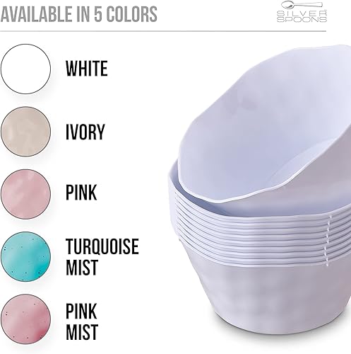 Miniatura 3 de Hammered Design - Platos de sopa de plástico para fiestas, (10 unidades) cuencos de sopa desechables resistentes, 16 onzas, platos de aspecto fino