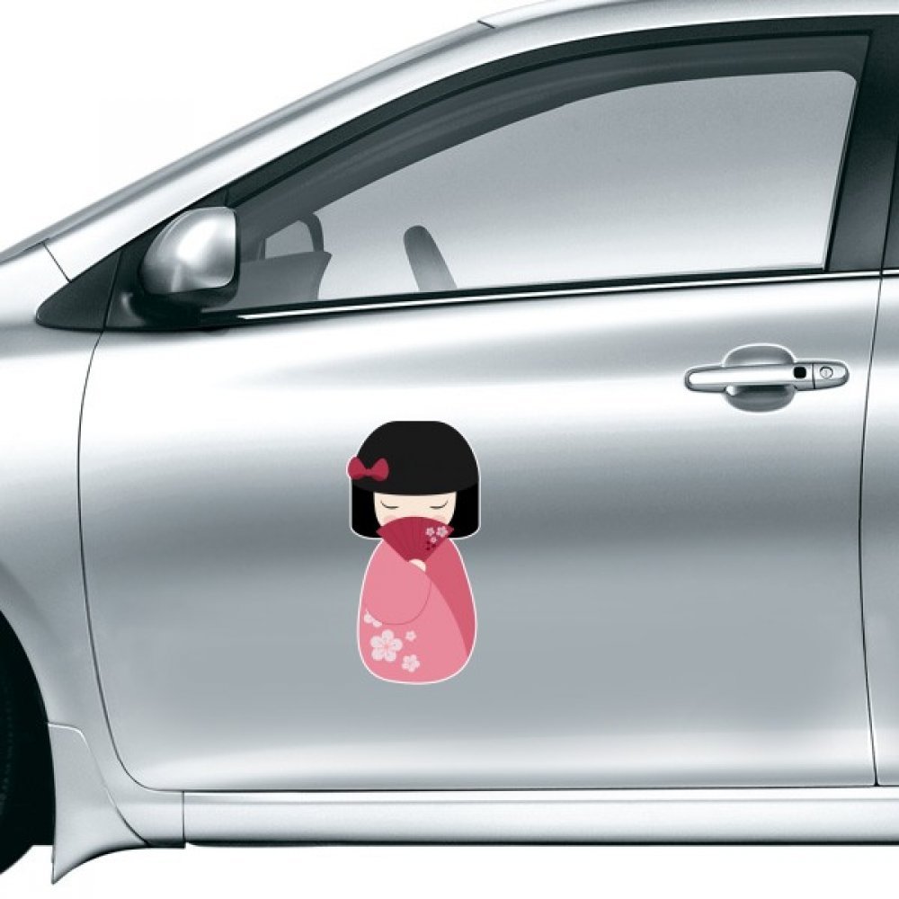 Sticker moto poupée kimono japonais pour personnaliser votre casque de route