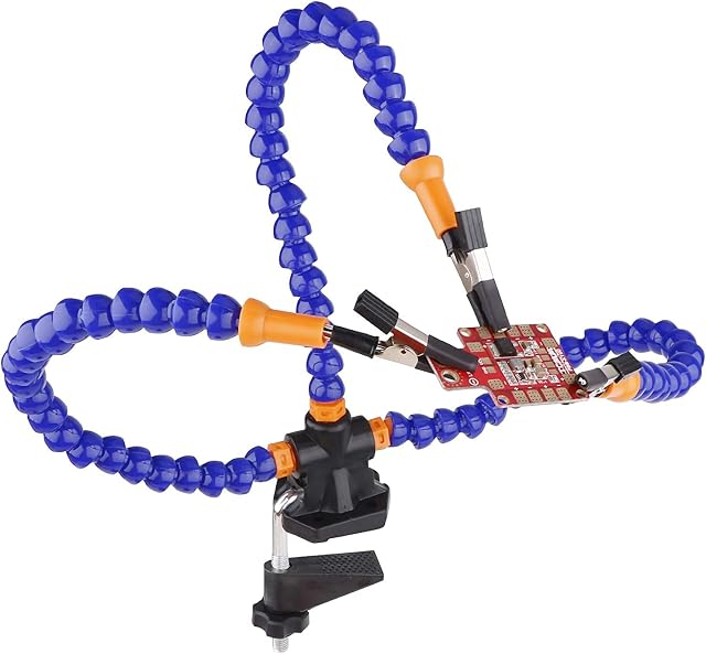 Flexible Helping Hands Soldering, Third Hand, Soldering Station Tool Simple Design for Easy Operation (Three Flexible Arms, 5cm Adjustabl Pinch Clip)