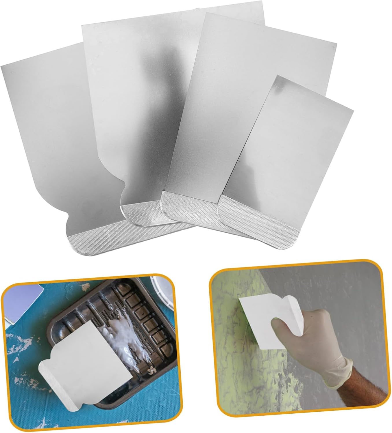 Zerodeko 4pcs Stainless Steel Putty Knife Set Spackle Scraper Tool Wall Spreading Knife for Drywall Repair and Plaster Scraping