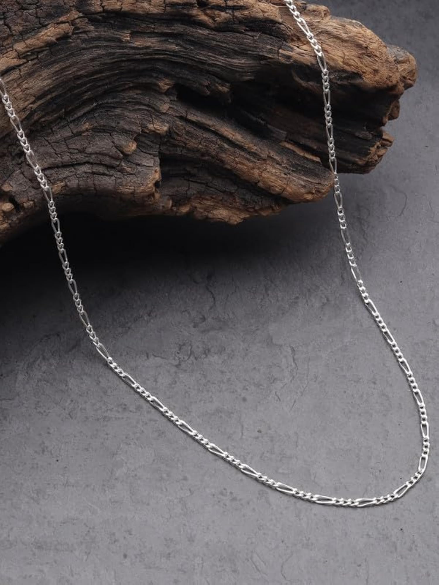 Sterling Silver God Kartikeya Necklace with Figaro Chain