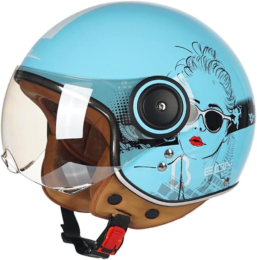 Casco 3/4 de motocicleta que elimina el deslumbramiento solar