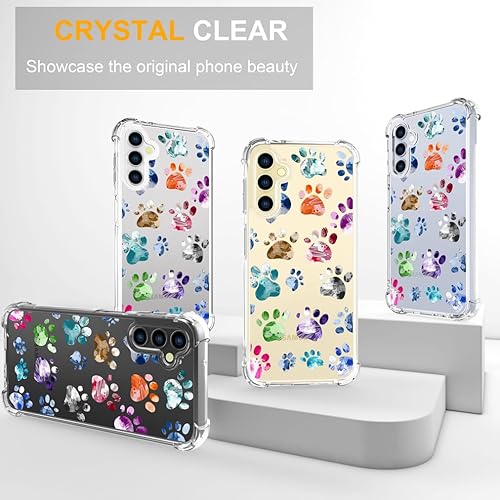 Miniatura 6 de ENDIY Funda para S24 para mujer, diseño transparente, compatible con Samsung Galaxy S24, funda protectora Kawaii, bonita funda protectora de perros,