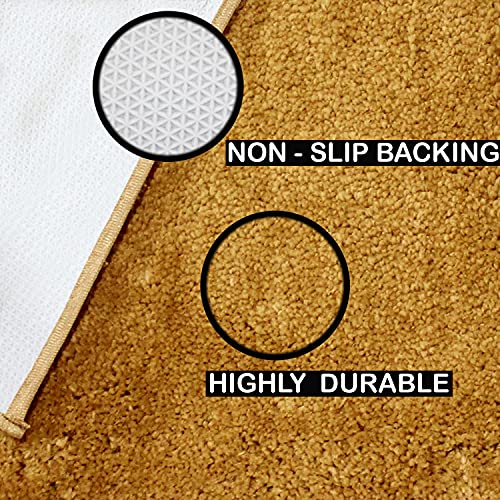 Image of Flooring India Co Newman Rectangular Carpet 2500 GSM Super Soft Anti Skid Area Rugs for Home Decor, Bedroom (4x6 Feet, Gold)