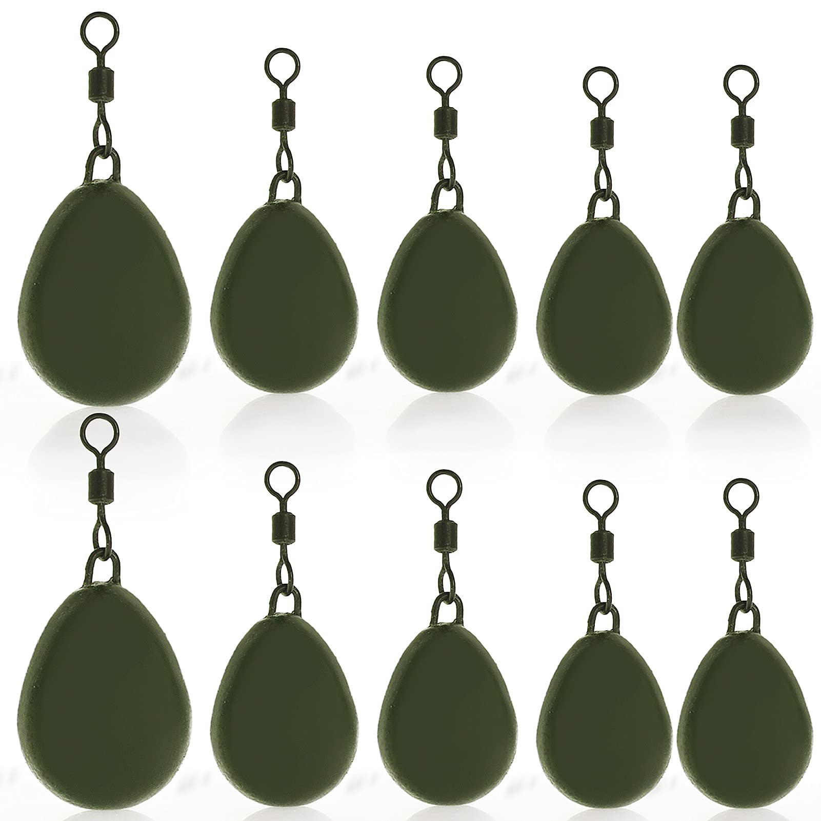 Kit d'accessoires pour carpe 10 pièces 4 tailles différentes avec émerillon pour la pêche à la carpe