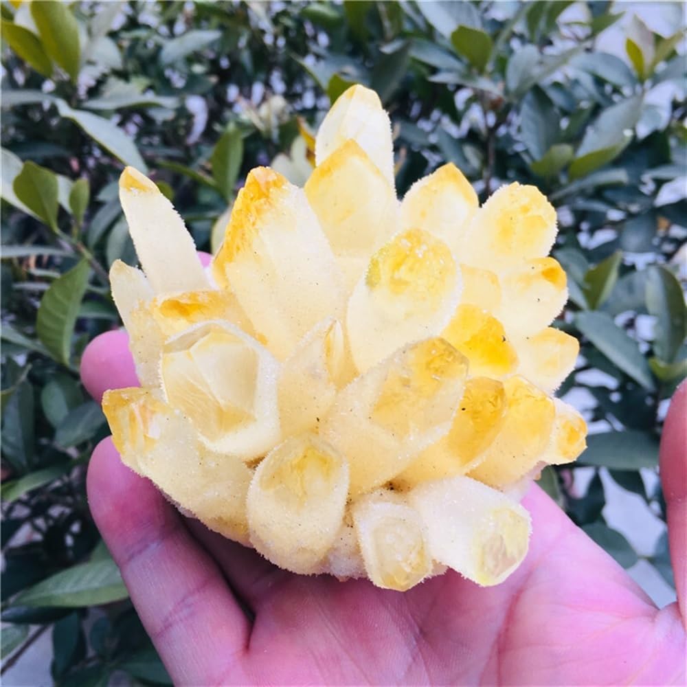 MDBJTCYZN Yellow Phantom Quartz Crystal Cluster Crystals Rough Gemstone for fengshui Home Office Decor Ornaments (Size : 400-500g)