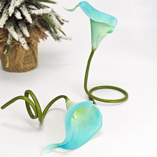 Miniatura 3 de Letjolt Ramo de flores artificiales de lirio de pavo real, 20 unidades, para boda, novia, ducha, bendición, decoración del hogar, flores de lirios