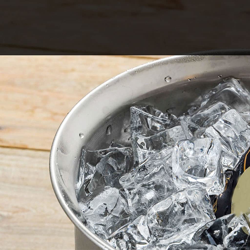 Cubiteras Cubo de Hielo de Acero Inoxidable de Doble Capa con Mango de cóctel Cubierta de Cerveza Restaurante Champagne Bucket Party Bucket Cubo de Hielo térmico (Size : Small)