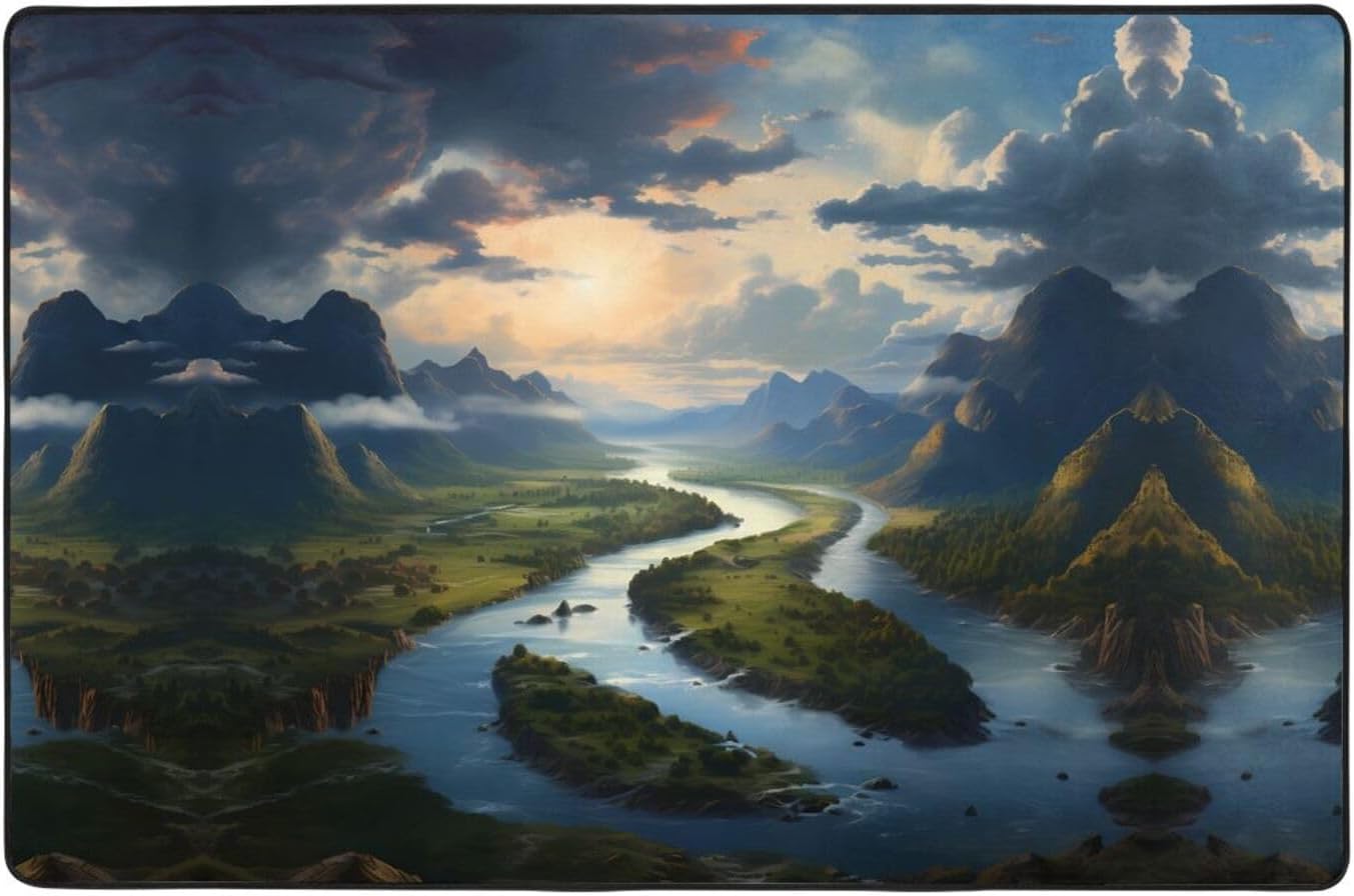 The Mighty River Printed Anti-Slip Floor mat Carpet Rug 72"x48" for Living Room Office Coffee Table Bed Balcony