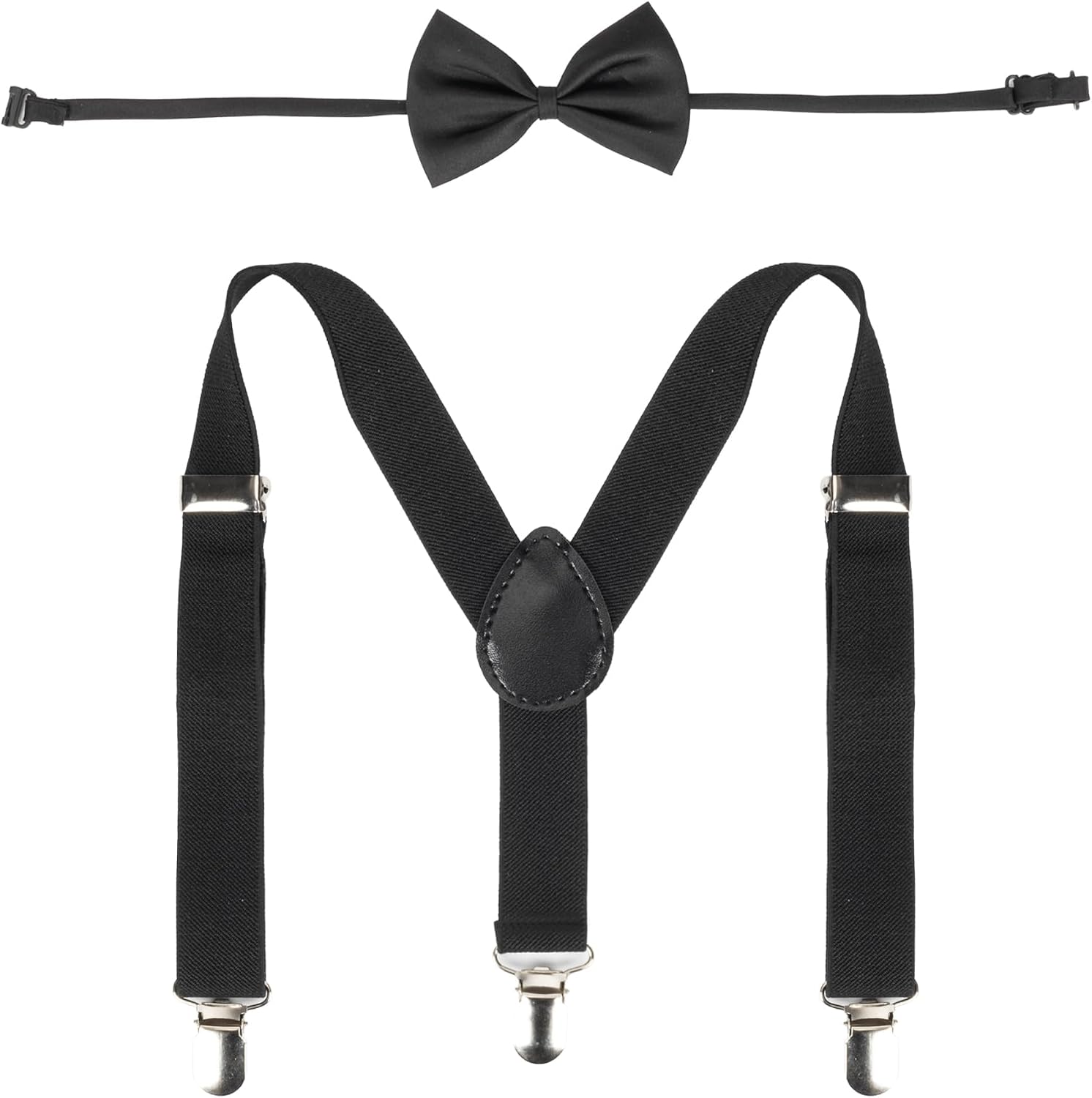 Mealah Suspenders for Boys Child - Elastic Adjustable Y Shape Back With Strong Metal Clips And Bow Tie for Kids Toddler Baby