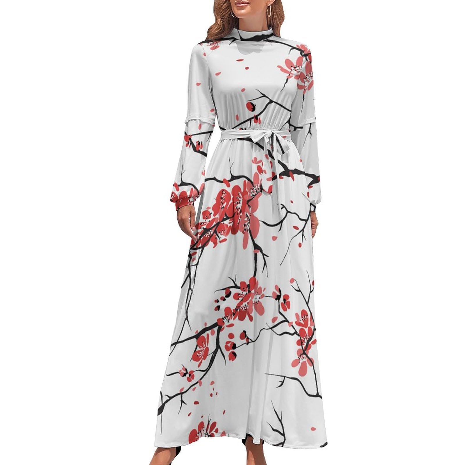 Amazon.co.jp: ワンピース ロングワンピース さくら 花柄 ロング  