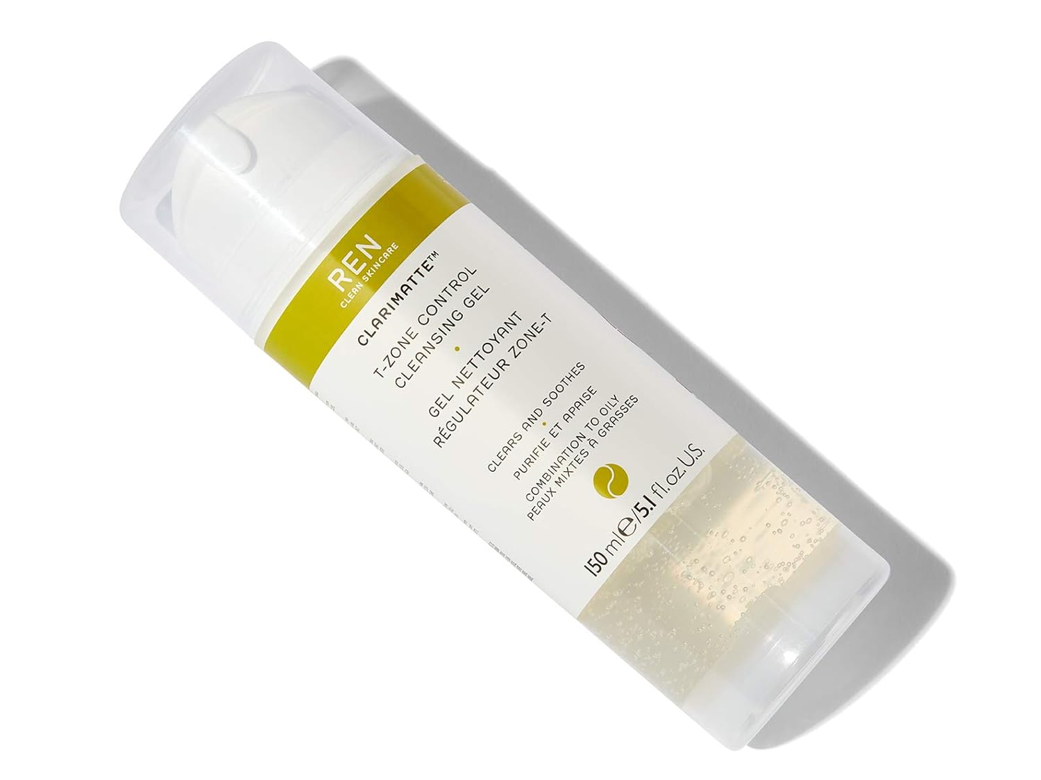 REN Clean Skincare Clarimatte T-Zone Control Cleansing Gel - Cruelty Free Purifying Cleansing Gel For Skin That Is Prone To Oiliness and Breakouts, 5.1 Fl Oz : Beauty & Personal Care