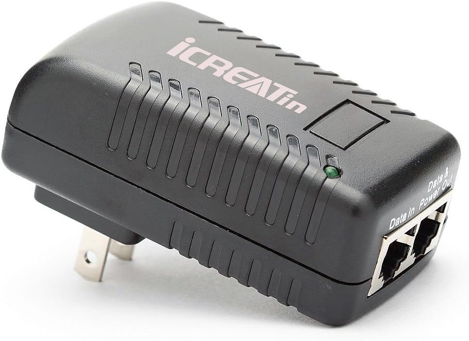 3-Pack Wall PoE Injector Power Suppy Over Network Adaptor 802.3af 48V 24W 0.5A for Security IP Cameras IP Phones, 10/100Mbps