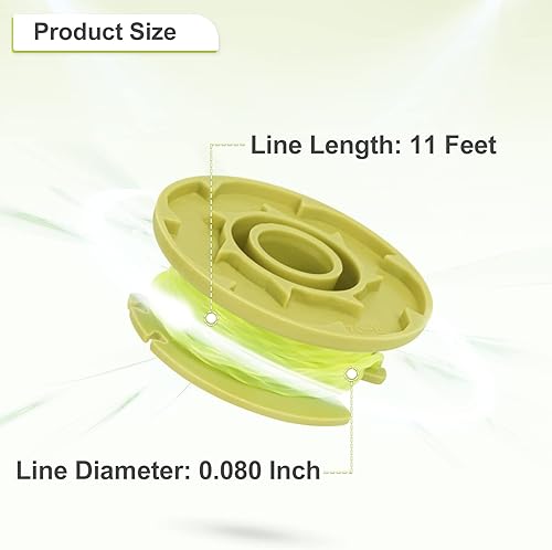 Miniatura 4 de GreatBuddy Paquete de 3 carretes de repuesto para cuerda Ryobi Weed Wacker, compatible con Ryobi de 18 V, 24 V y 40 V, repuesto de recortadoras