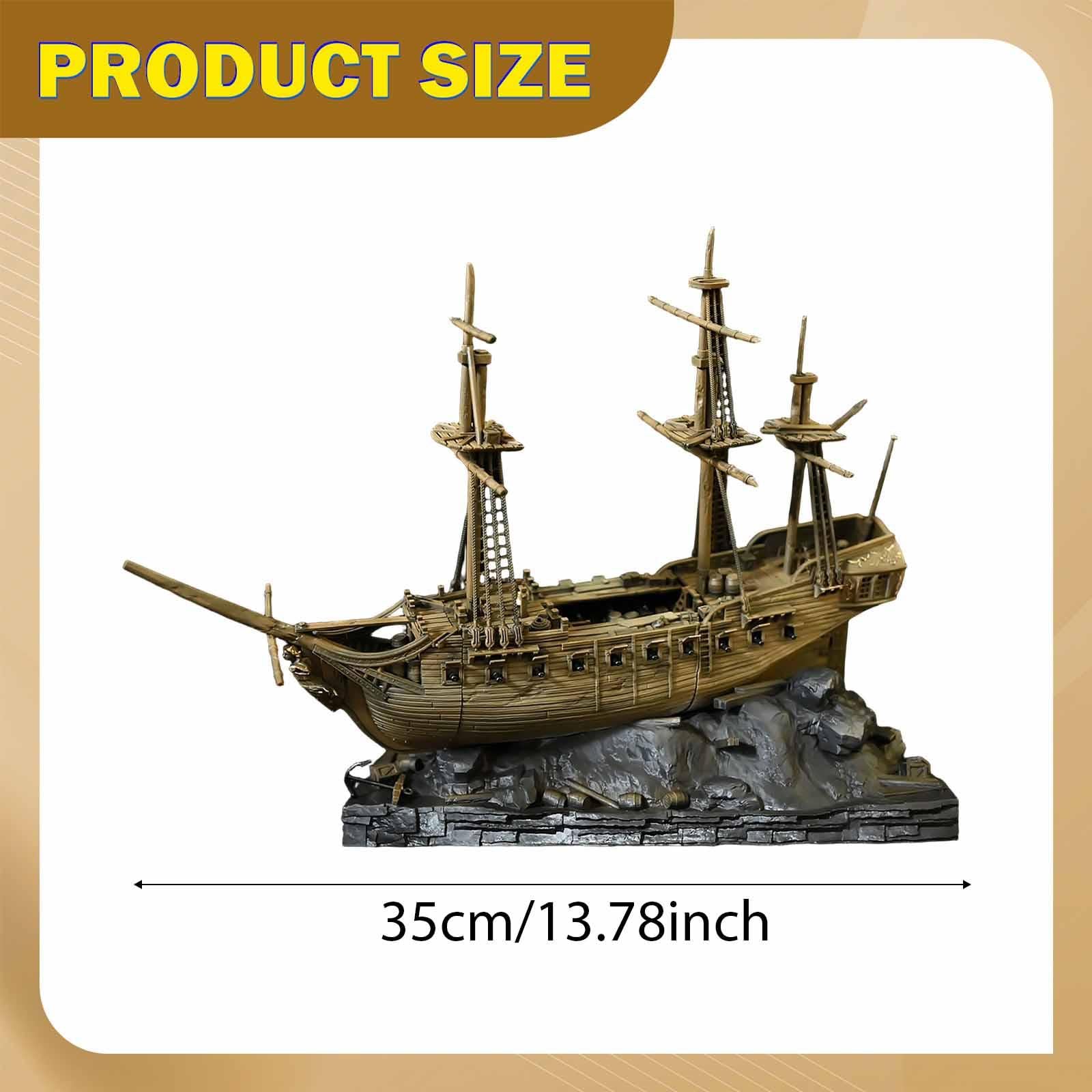Decoración para Acuario con Forma de Barco - Accesorios Resistentes - Regalo